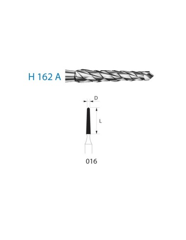 Fresa Cirugía Carburo H162A 016 Clínica 5 uds