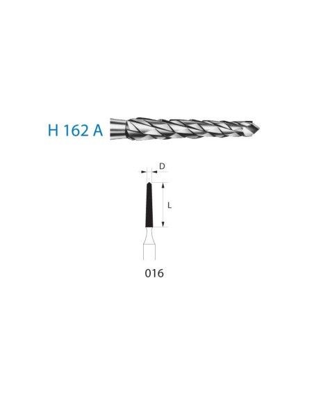 Fresa Cirugía Carburo H162A 016 Clínica 5 uds