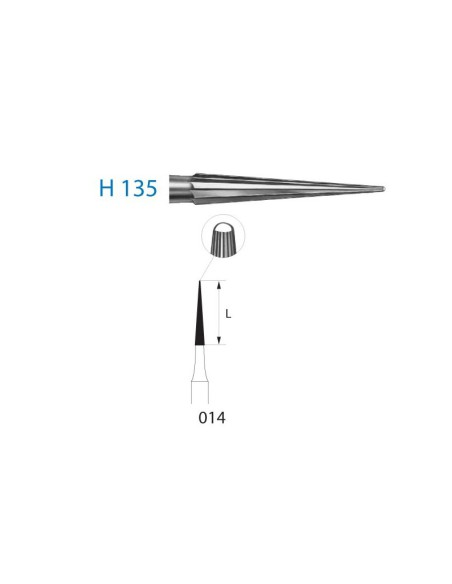Fresa Carburo FG H135.314.014 Clínica Acabado 5 uds