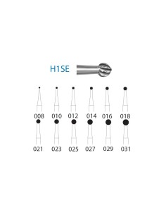 Fresa Carburo Clínica CA H1SE.204 Redonda 5 uds