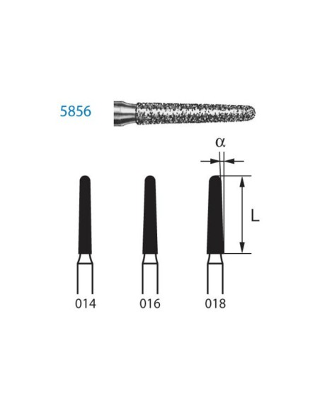 Fresa Diamante Clínica FG 5856.314 Redonda 5 uds