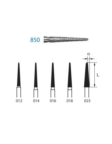 Fresa Diamante Clínica FG 850.314 Lanza 5 uds