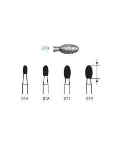 Fresa Diamante 379.314 FG Clínica Huevo 5 uds