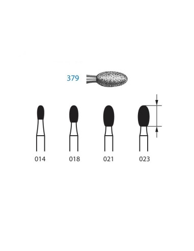 Fresa Diamante 379.314 FG Clínica Huevo 5 uds