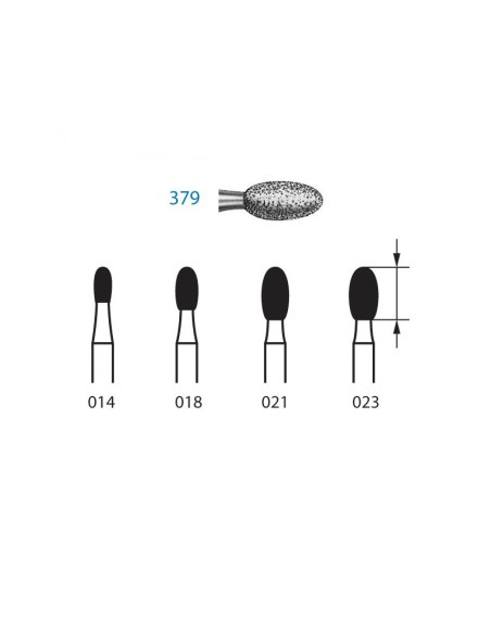 Fresa Diamante 379.314 FG Clínica Huevo 5 uds