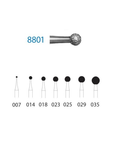 Fresa Diamante Clínica 8801.314 FG Redonda 5 uds