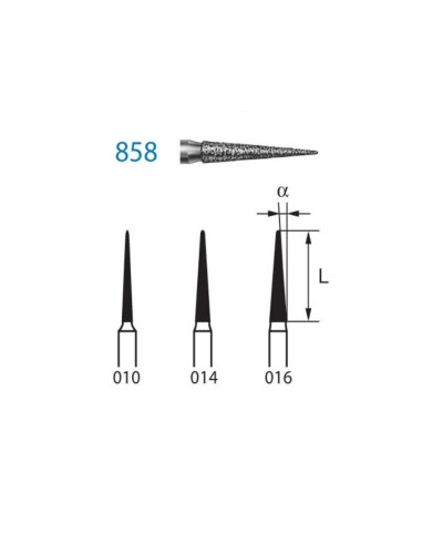 Fresa Diamante 858.314 FG Clínica Lanza 5 uds