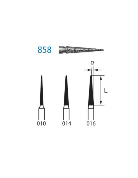 Fresa Diamante 858.314 FG Clínica Lanza 5 uds