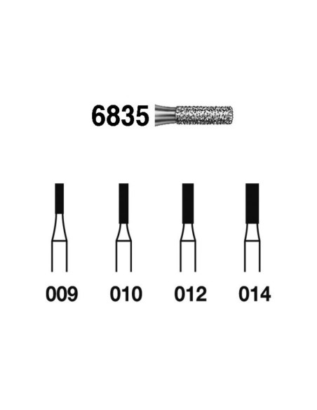Fresa Diamante 6835.314 FG Clínica Grueso Cilindro Corto 5 uds