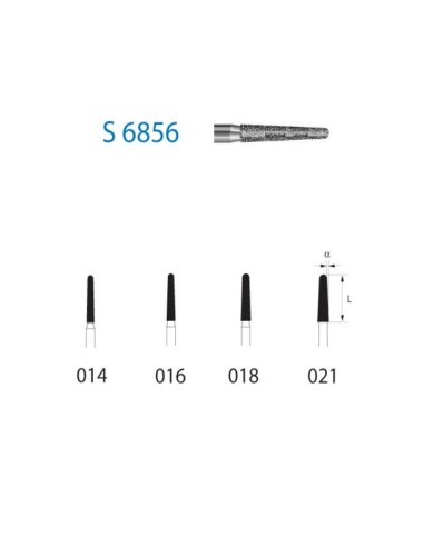 Fresa Diamante FG S6856.314 Clínica Serie S Cónico 5 uds