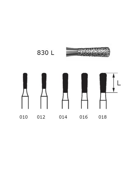 Fresa Diamante Clínica FG 830L.314 Pera Larga 5 uds