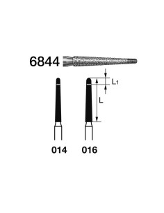 Fresa Diamante FG 6844.314 Clínica Cónico Largo 5 uds