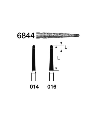 Fresa Diamante FG 6844.314 Clínica Cónico Largo 5 uds