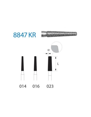 Fresa Diamante Clínica 8847KR.314 FG Fino 5 uds