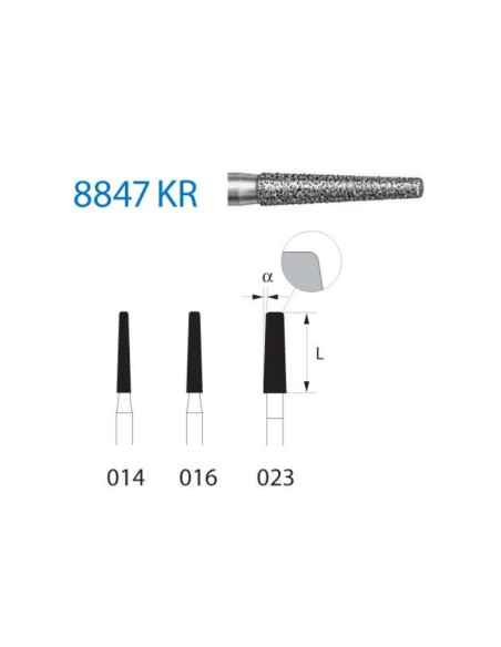 Fresa Diamante Clínica 8847KR.314 FG Fino 5 uds