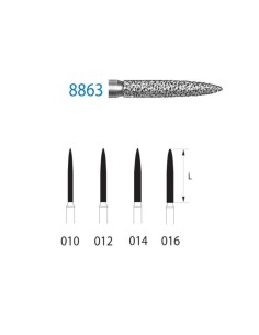 Fresa Diamante 8863.314 FG Clínica Llama Fino 5 uds