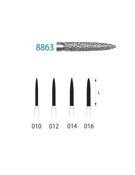 Fresa Diamante 8863.314 FG Clínica Llama Fino 5 uds