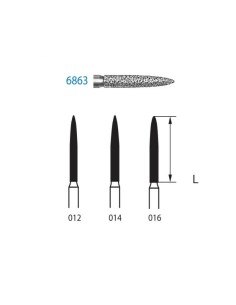 Fresa Diamante 6863.314 FG Clínica Llama Grueso 5 uds