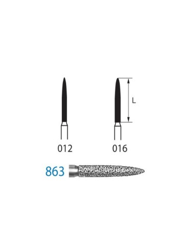 Fresa Diamante 863.204 CA Clínica Llama 5 uds