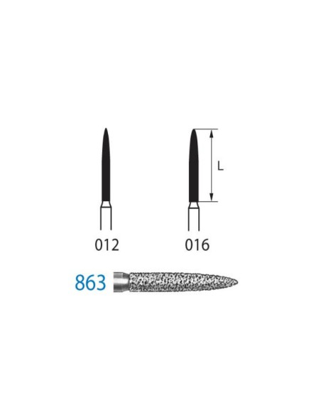 Fresa Diamante 863.204 CA Clínica Llama 5 uds