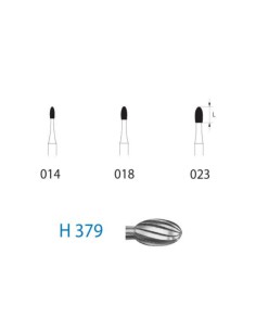 Fresa Carburo H379.204 CA Clínica Huevo 5 uds.