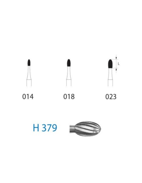 Fresa Carburo H379.204 CA Clínica Huevo 5 uds.