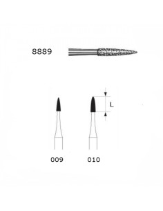 Fresa Diamante 8889.314 FG Clínica Fino Aguja 5 uds