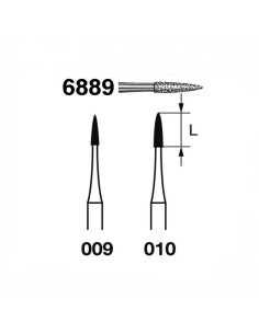 Fresa Diamante 6889.314 FG Clínica Grueso Aguja 5 uds