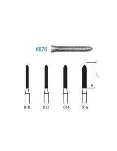 Fresa Diamante FG 6878.314 Torpedo Clínica 5 uds