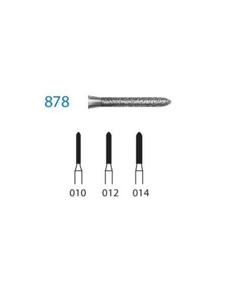 Fresa Diamante FG 878.314 Torpedo Clínica 5 uds