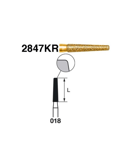 Fresa Diamante FG 2847K.314.018 Clínica Serie 2000 Cónico 5 uds