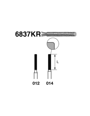 Fresa Diamante 6837KR.314 FG Paralelo Grueso 5 uds