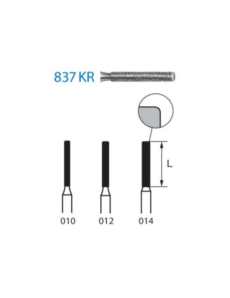 Fresa Diamante 837KR.314 FG Paralelo Clínica 5 uds