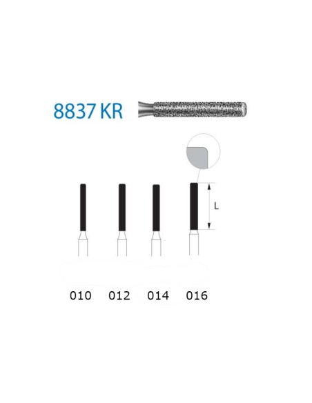 Fresa Diamante 8837KR.314 FG Paralelo Clínica 5 uds