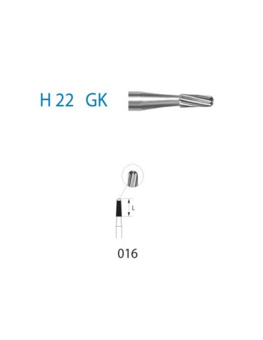 Fresa Carburo H22GK.314.016 Clínica Ortho 5 unidades