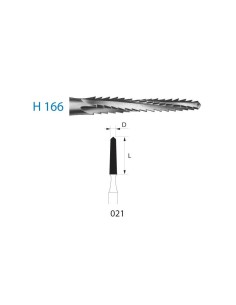 Fresa Carburo Clínica H166 021 Cortador 1 unidad