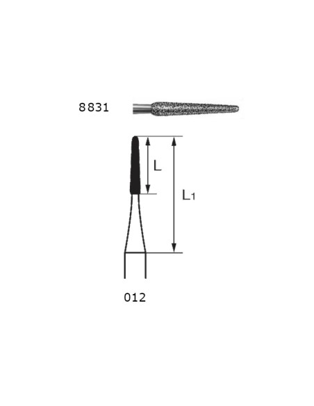 Fresa Diamante Planificador 8831.204.012 Fino CA Clínica 5 uds