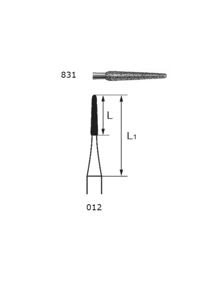 Fresa Diamante Planificador 831.204.012 CA Clínica 5 uds