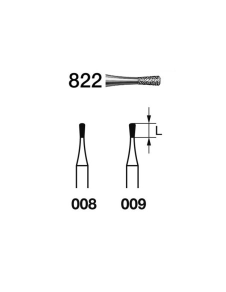 Fresa Diamante 822.314 Preparación FG Clínica 5 uds