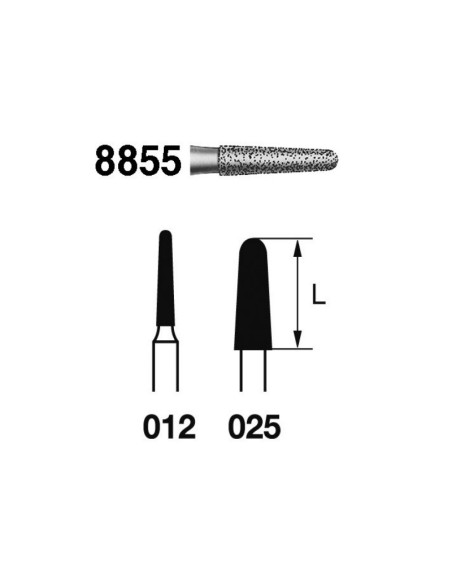 Fresa Diamante FG 8855.314 Clínica Fino Cónico 5 uds