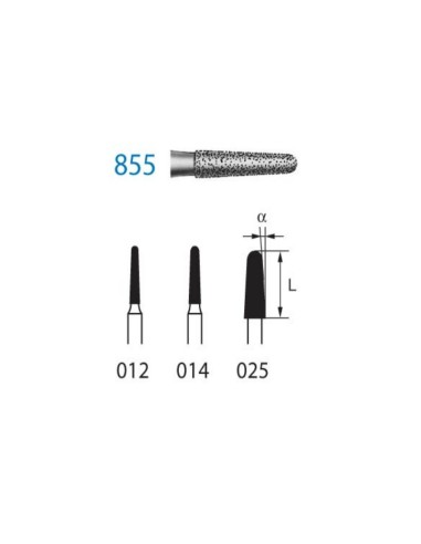 Fresa Diamante FG 855.314 Clínica Cónico 5 uds