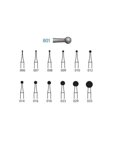 Fresa Diamante Clínica 801.314 FG Redonda 5 uds