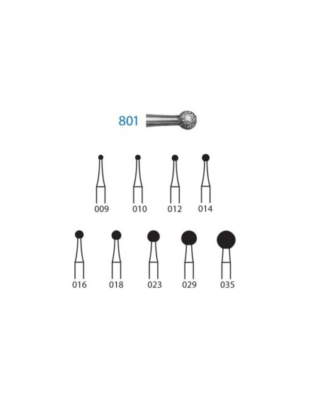 Fresa Diamante Clínica CA 801.204 Redonda 5 uds