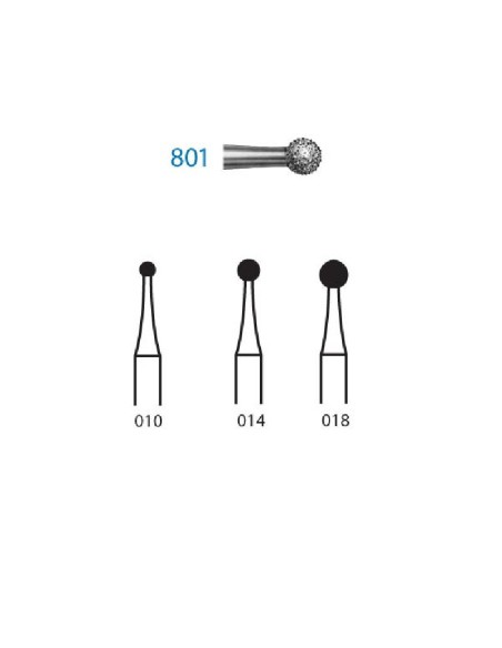 Fresa Diamante Clínica 801.313 FG Corto Redonda 5 uds