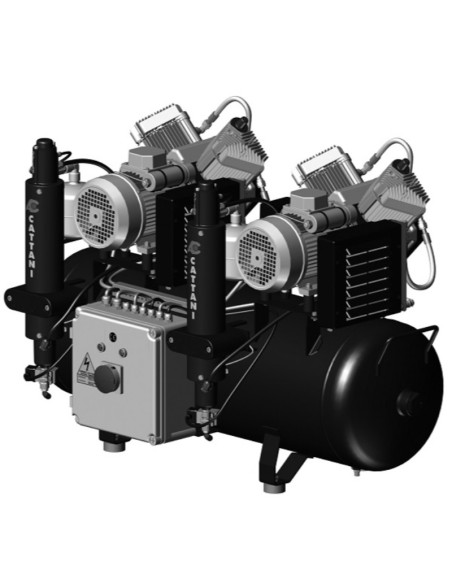 Compresor Tandem 2 Cilindros 2 Secadores de Aire 150L Mod. AC400