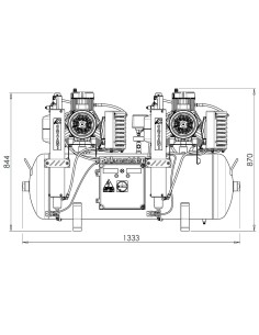Compresor Tandem 3 Cilindros 2 Secadores de Aire 150L Mod. AC600 2