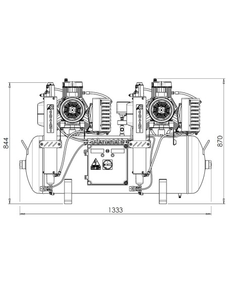 Compresor Tandem 3 Cilindros 2 Secadores de Aire 150L Mod. AC600
