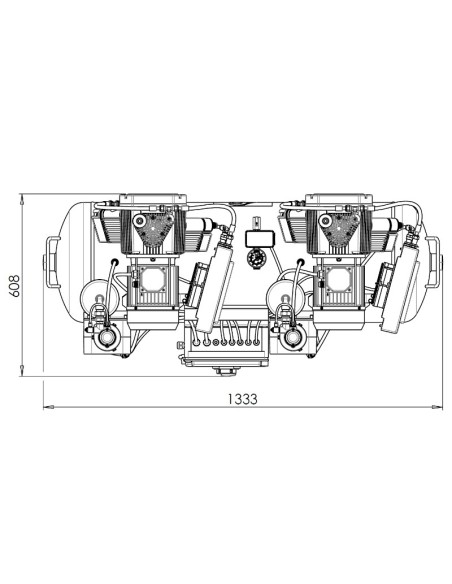 Compresor Tandem 3 Cilindros 2 Secadores de Aire 150L Mod. AC600