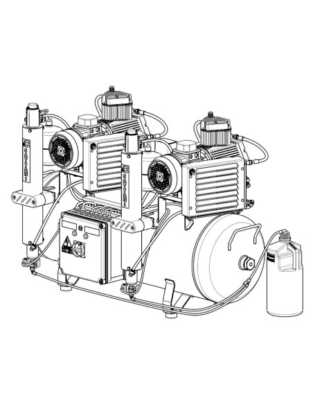 Compresor Tandem 3 Cilindros 2 Secadores de Aire 150L Mod. AC600