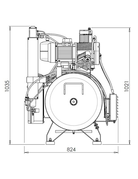 Compresor 3 Motores 3 Cilindros 3 Secadores de aire 300L AC900